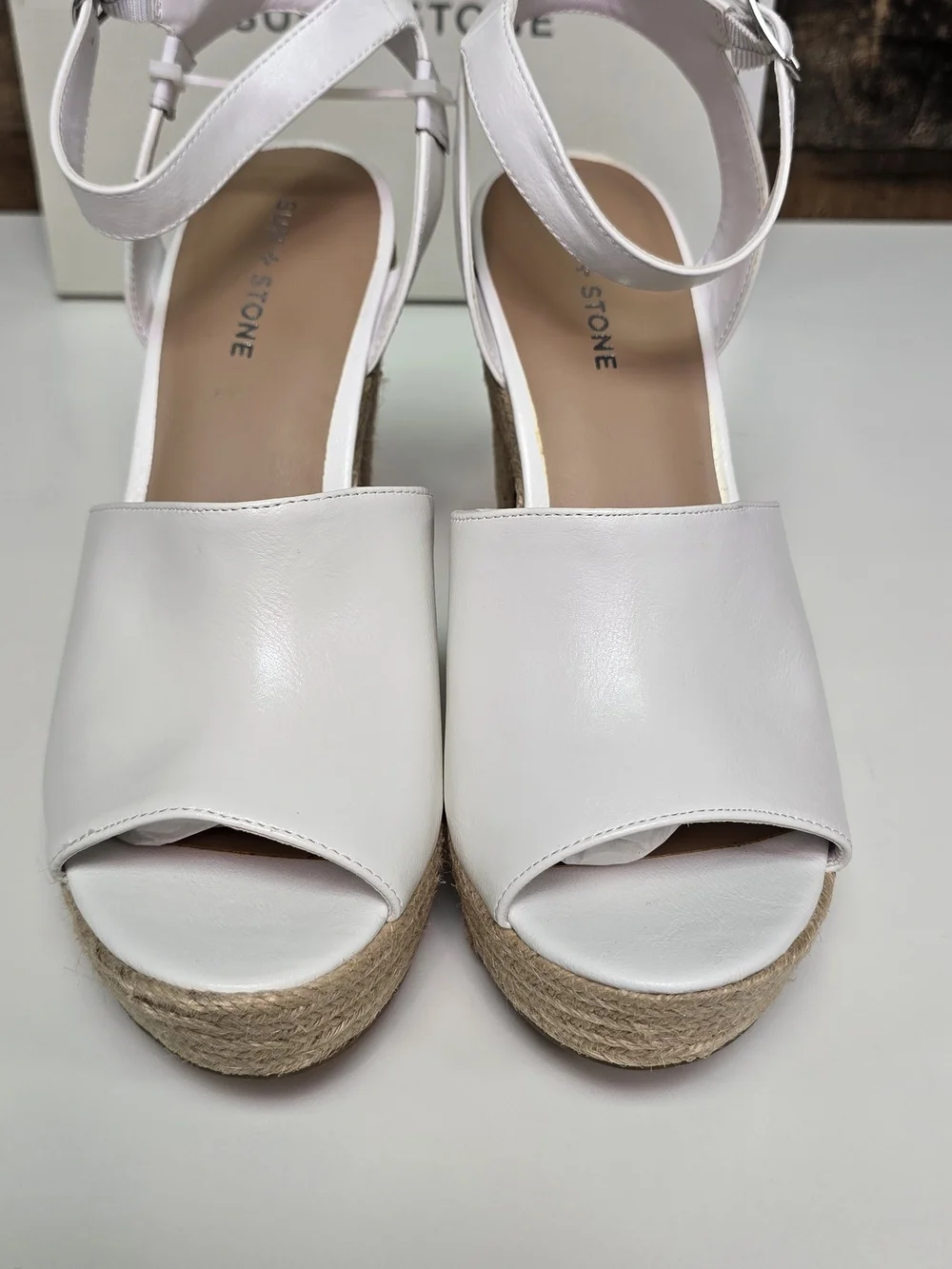 Sun + Stone white leather